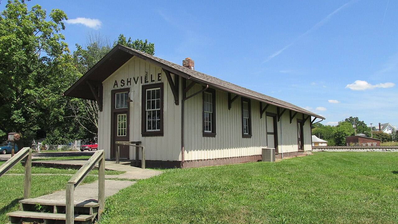 The historic depot in Ashville
