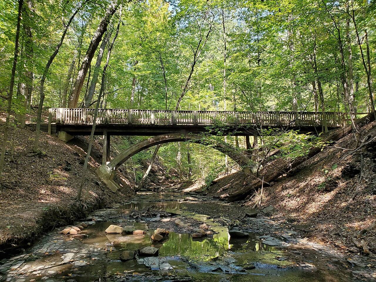 The arch bridge at Highbanks Metro Park